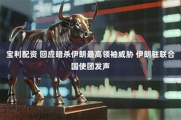 宝利配资 回应暗杀伊朗最高领袖威胁 伊朗驻联合国使团发声